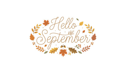 Decorative Autumn Greeting with Leaves and Text © WarungOnline