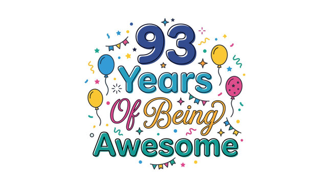Colorful Celebration Graphic for 93rd Anniversary Event