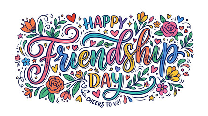Colorful illustration celebrating Friendship Day with flowers (3) © WarungOnline