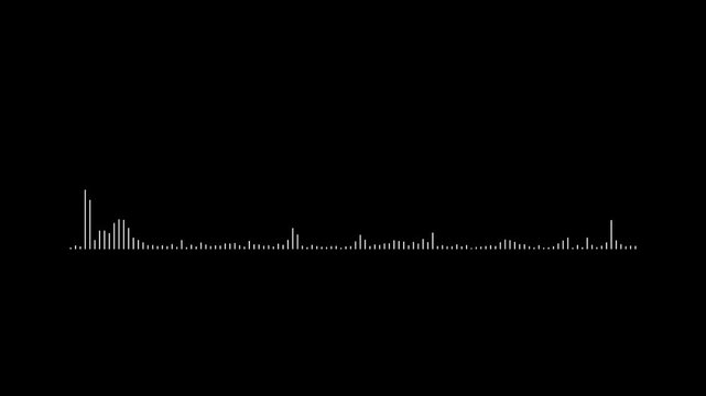 simple audio waveform animation.Animation video white abstract audio sound visualizer wave spectrum on black background,audio visualization effect Looping.