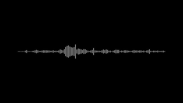 Dynamic Sound Spectrum with Digital Effects and Vibrant Motion, Visualization sound graphic element. Audio wave animation isolated on black background. Line digital Audio wave.