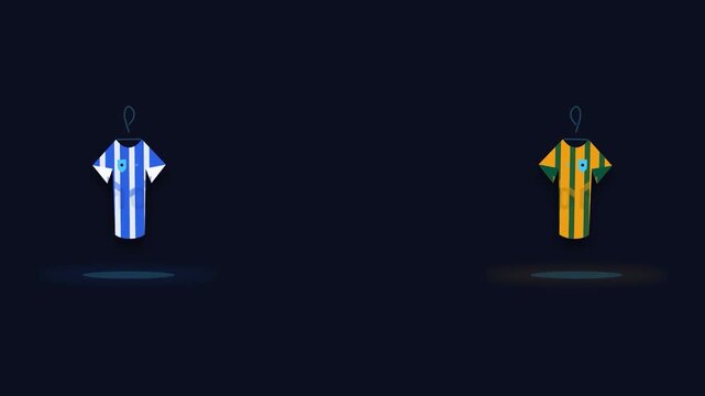 Soccer jersey animation sequence with copy space on dark background