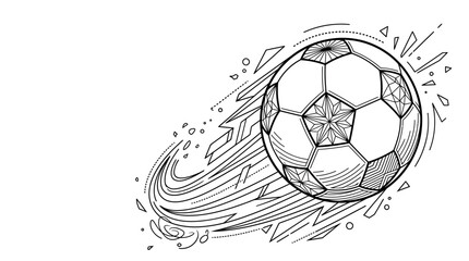 Dynamic soccer ball illustration in motion with effects © Vita