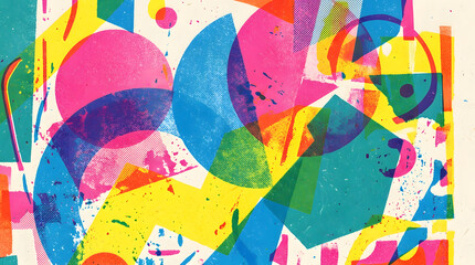 Fototapeta premium Abstract Colorful Geometric Shapes Composition