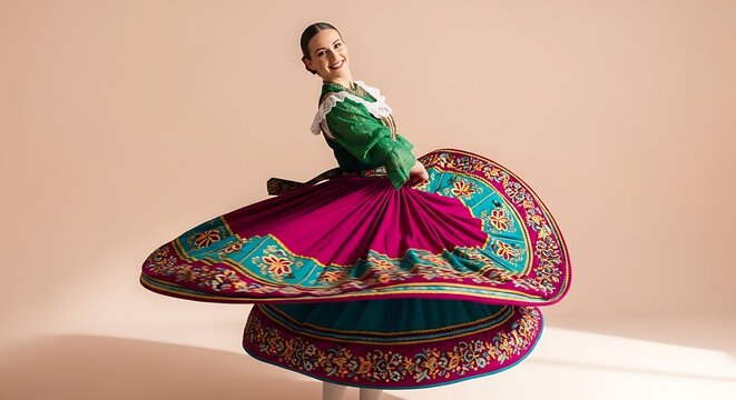 female dancer with traditional folk costume