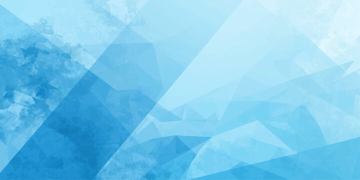 Abstract blue geometric triangle vector background with modern digital pattern and light ice texture design