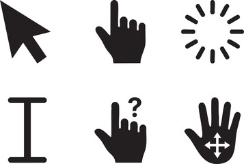 Fototapeta premium Computer mouse and hand cursor icons for user interface design