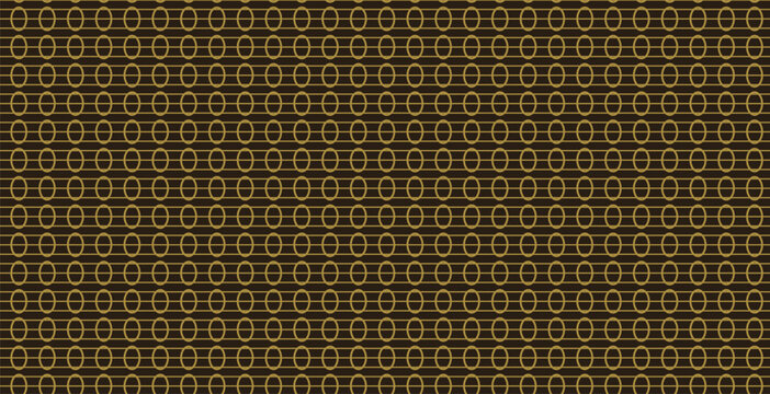 Gold ovals and horizontal lines creating a repeating seamless pattern on a dark brown background.