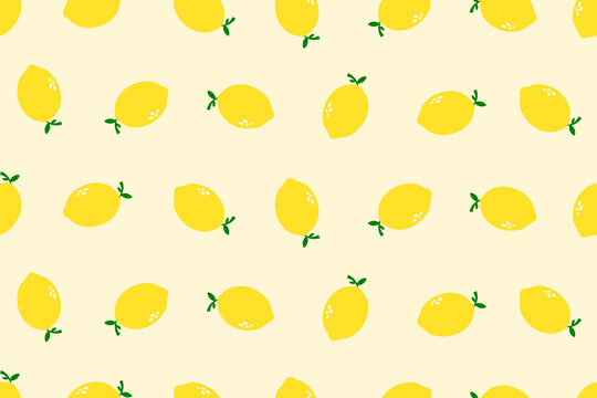 seamless pattern of lemon. Tropical seamless pattern. fresh lemons pattern background