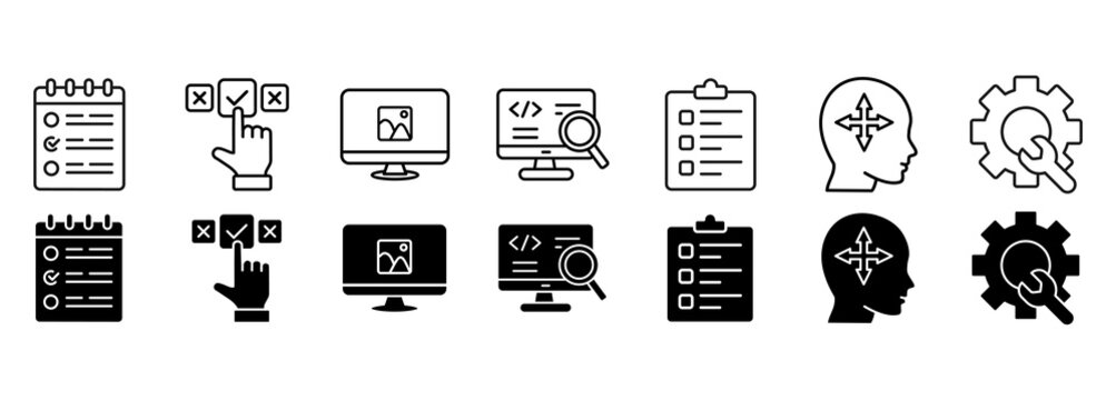 Software development life cycle icon set. deploy and maintenance Vector Illustration