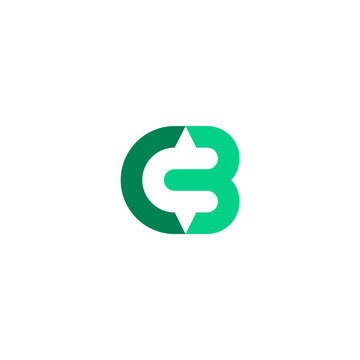 CB monogram logo with green tone color
