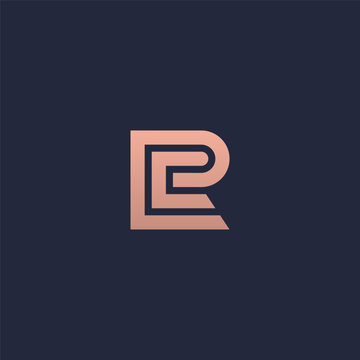 RC monogram logo in gold color.