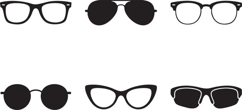 Six sunglasses styles collection vector illustration