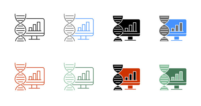 DNA Sequencing and Bioinformatics Icon Vector Illustration Editable