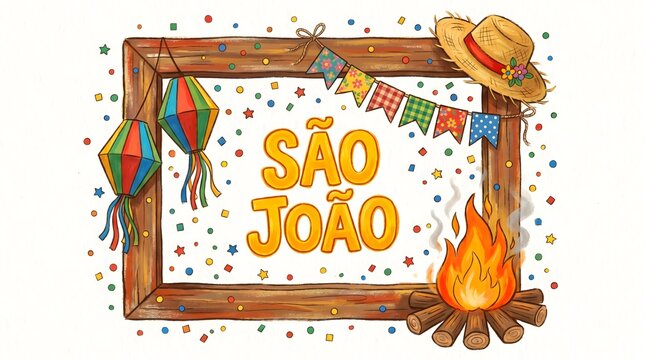 Festa junina celebration background with so joo text