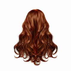Fototapeta premium Luxurious wavy brown hair wig