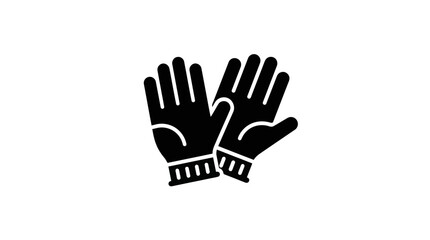 Fototapeta premium Black and White Gloves Icon Symbol for Protection and Safety.