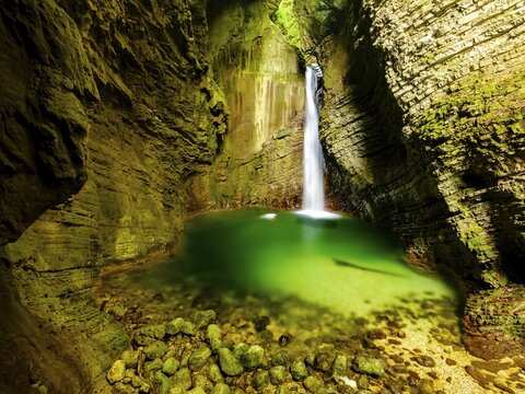 Kozjak Waterfall, Kobarid, Soca Valley, Triglav National Park, Slovenia