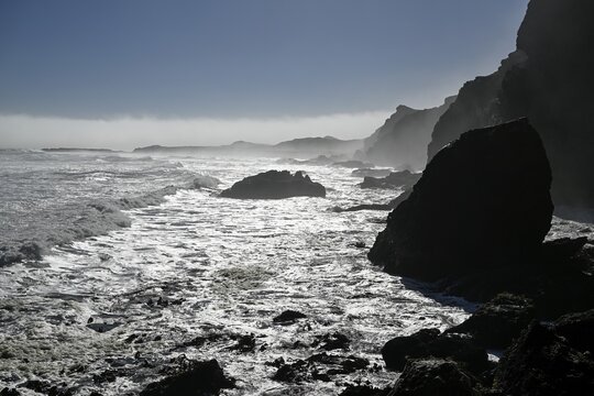 Coastal landscape near Bogenfels, restricted diamond area, near L&uuml;deritz, Karas region, Namibia