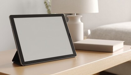 Fototapeta premium Tablet Mockup on Modern Home Desk