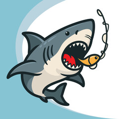 Naklejka premium cartoon shark cartoon