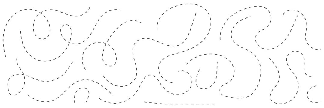 Travel Route Dotted Line Path with Destination Marker Vector Illustration. 