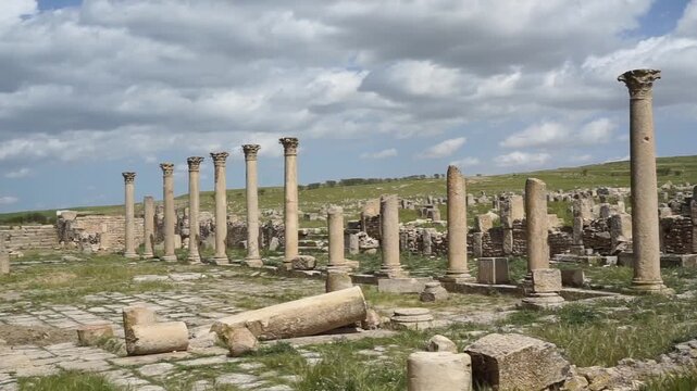 Ancient Roman Ruins of Madaurus Archaeological Site in Souk Ahras Algeria