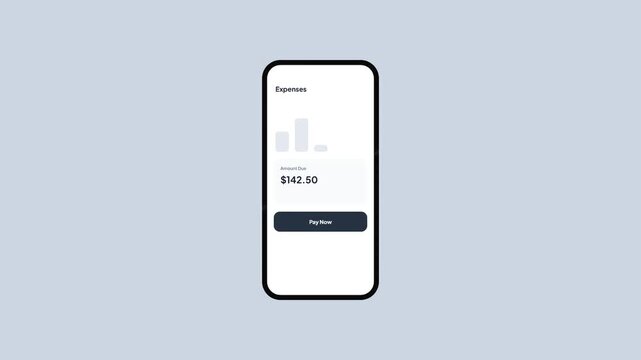 Mobile phone showing electricity bill payment notification and monthly utility expense processing interface 3d vector style