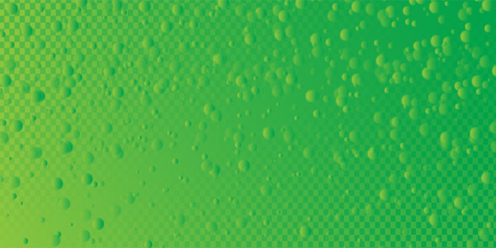 Abstract green background with floating bubbles. Seamless circular dots pattern on a checkered transparent-style backdrop for digital design.