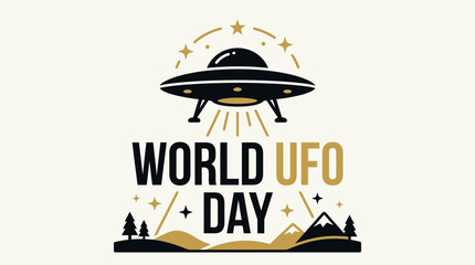 World UFO Day Celebration with Flying Saucer and Landscape © Jarum Jar