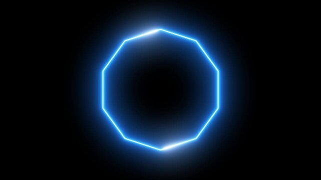 Neon Glowing Circle Frame flicker animation.