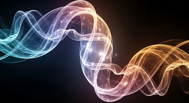 Colorful swirling light abstract design element.