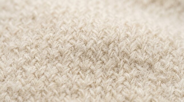 Closeup of a creamcolored knitted fabric texture