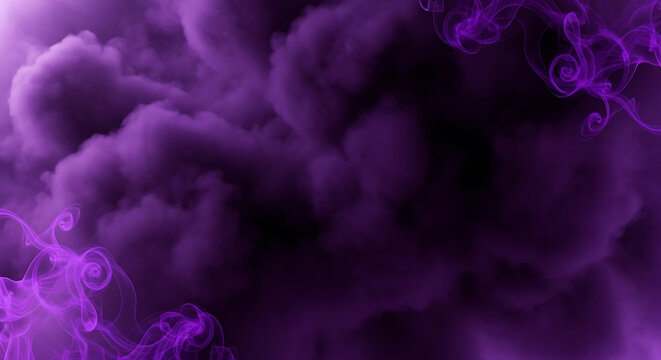 Abstract dark purple violet smoke cloud swirling in artistic misty vapor texture background for creative design projects and atmospheric graphic wallpaper