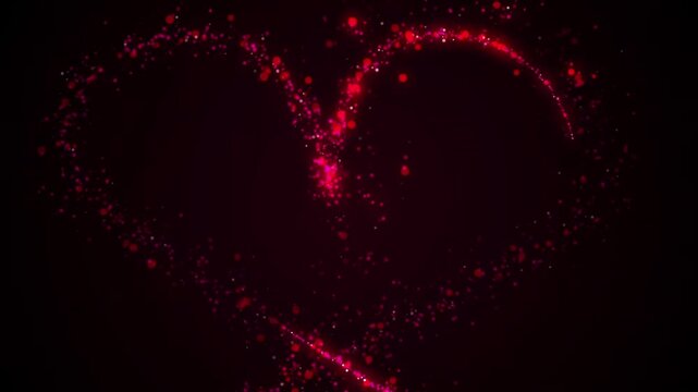 Clamoring Red Heart Shapes Particles Background.