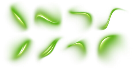 Green glossy 3d organic blob rounded shapes transparent background © titileedzs
