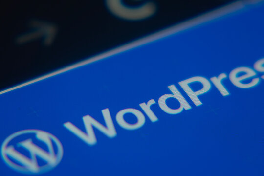 Dhaka, Bangladesh- 02 Dec 2025: A Close-up of a laptop screen is displaying the WordPress web interface in a browser.