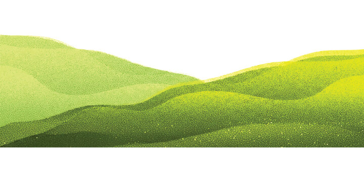 Abstract green rolling hills landscape illustration