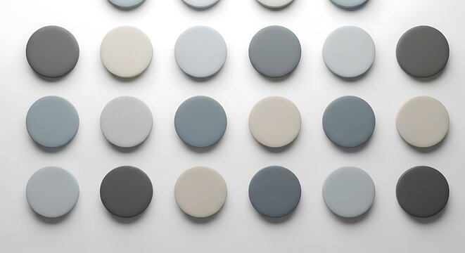 Colorful round objects on white background.