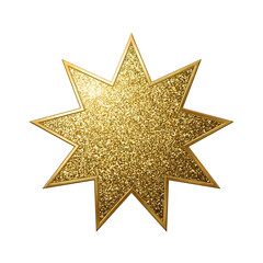 Obraz premium Golden glitter star shape isolated on transparent background
