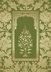 wedding card design, paisley floral pattern , India  © SIRIUS*