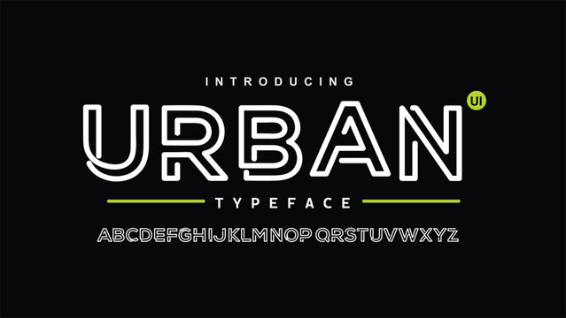Urban, Minimal modern logo alphabet fonts. Typography minimalist urban sana serif digital fashion future creative logos fonts. vector illustration
