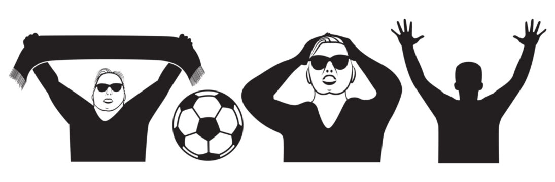Football fans reaction on match template