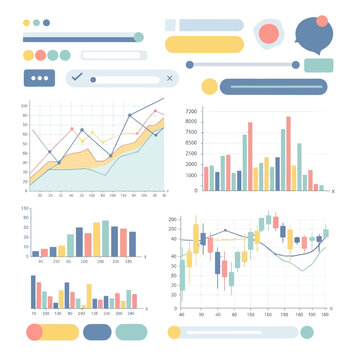 colorful business infographic elements graphs charts
