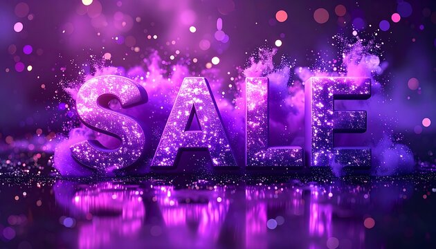 Purple Sale Shopping Discount Concept.