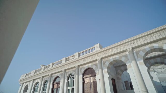 Architectural Details of Khor Fakkan Amphitheatre Door and Wall Design Medium Shot &ndash; 4K