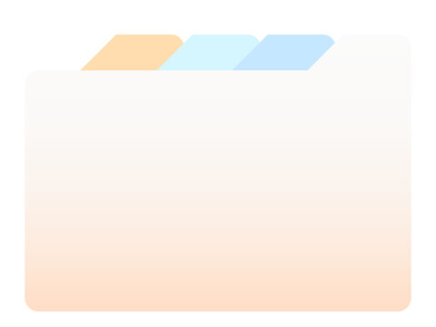 Pastel file folder icon with colorful tabs, cute aesthetic desktop organizer vector illustration