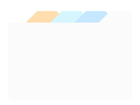 Pastel file folder icon with colorful tabs, cute aesthetic desktop organizer vector illustration