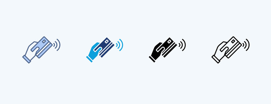 Card Reader Multiple Icon Illustration Vector