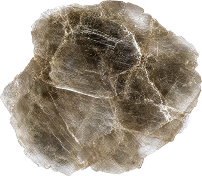 Natural Mica Flake Mineral Specimen isolated on transparent background